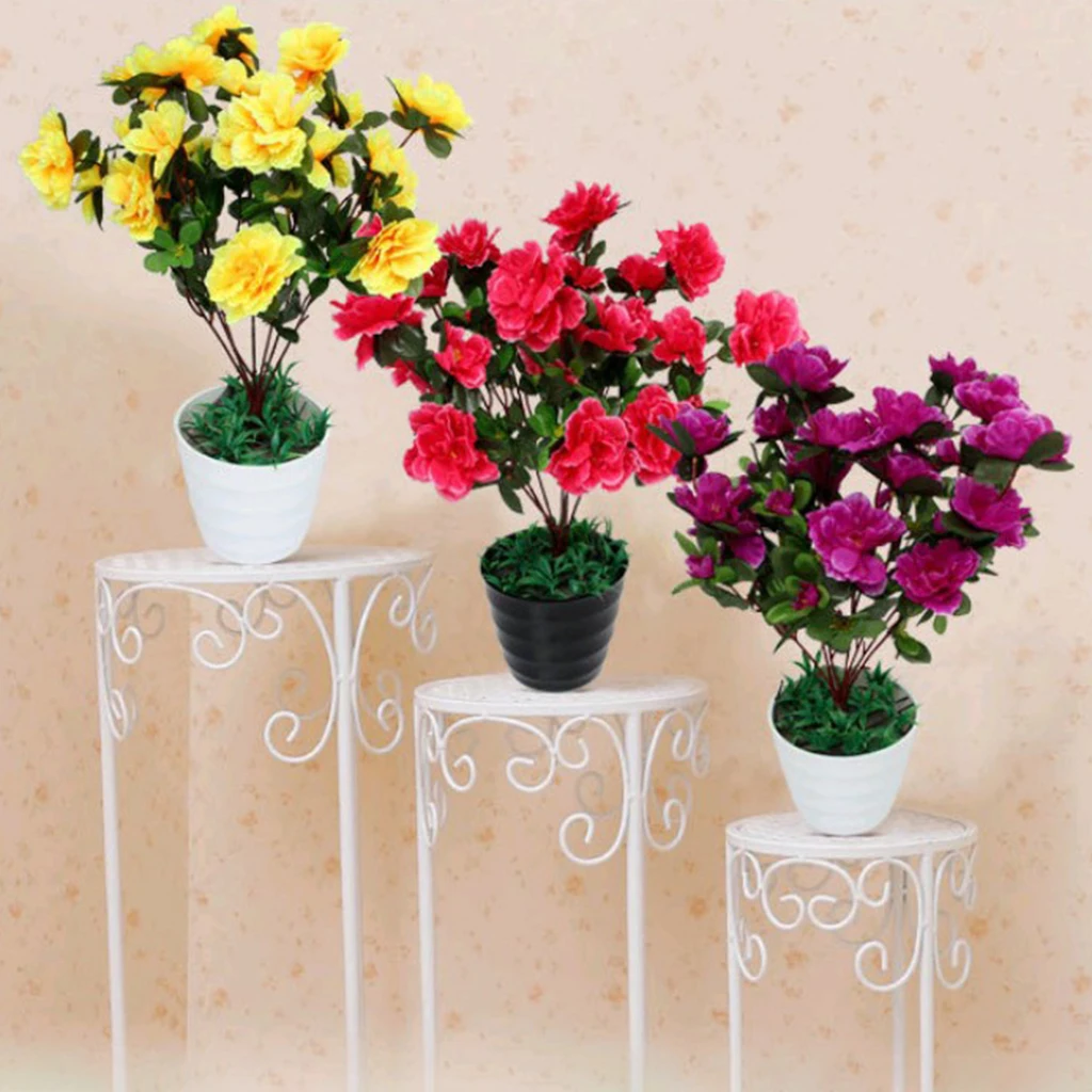 

Artificial Silk Flower Fake Azalea Bouquet Arrangements DIY Home Garden Table Patio Wedding Party Decoration Party Supplies