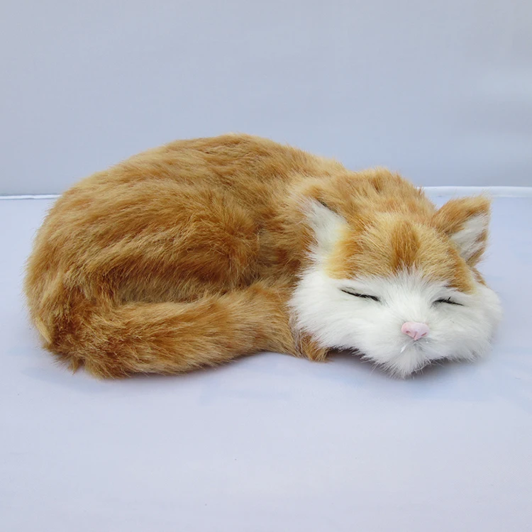 

new simulation lazy cat lifelike yellow sleeping cat doll gift about 23x18x8cm