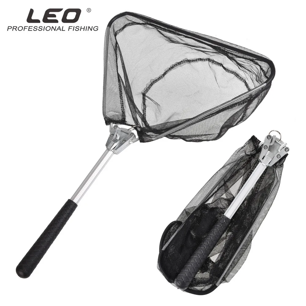 

Fly Fishing Net 50cm Mini Aluminum Alloy Pole Hand Nets Triangular Foldable Landing Small Mesh Trout Catch Fish Trap Dip Net