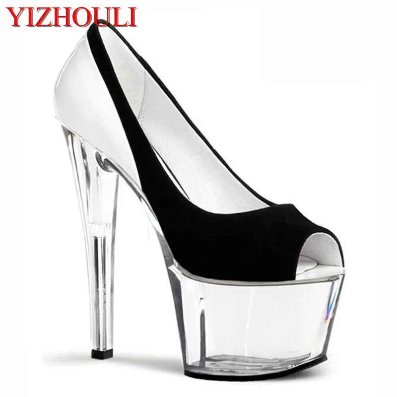 

17 cm Paris fashion pure color bright eye super high heel wedding shoes Modern nightclubs sexy high heels