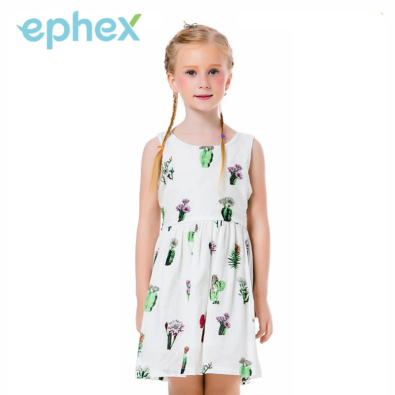 

Ephex Baby Girl Dress Summer Children Sleeveless Girl Cactus Printed Dresses Kids Princess Backless Dresses Halter For Girls