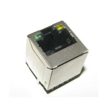 

Free Shipping 100pcs RJ45 PCB JModular jack Network PCB socket/ LAN CONNECTOR plug 5211 WITH SHIELD with LED,180degree top-entry