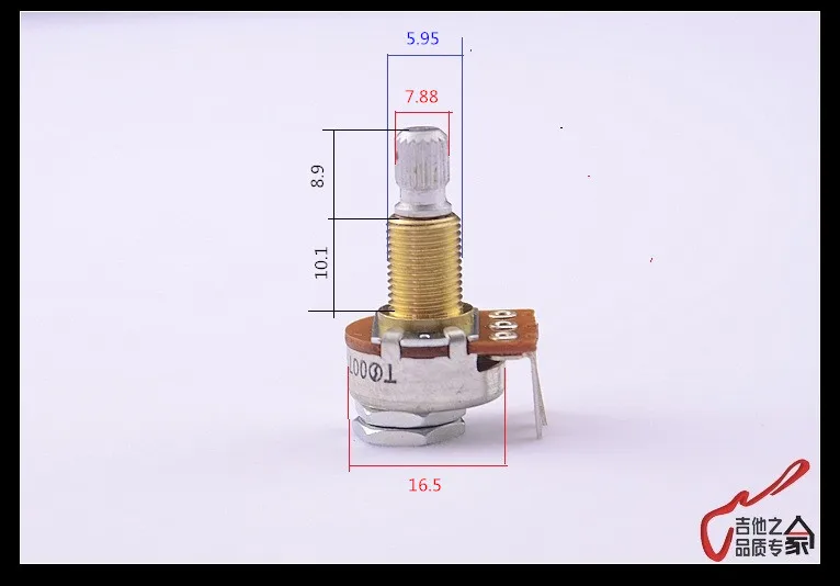 1 шт. гитарная семья латунный вал A25K потенциометр(горшок) для электрогитары активный пикап Сделано в Тайване