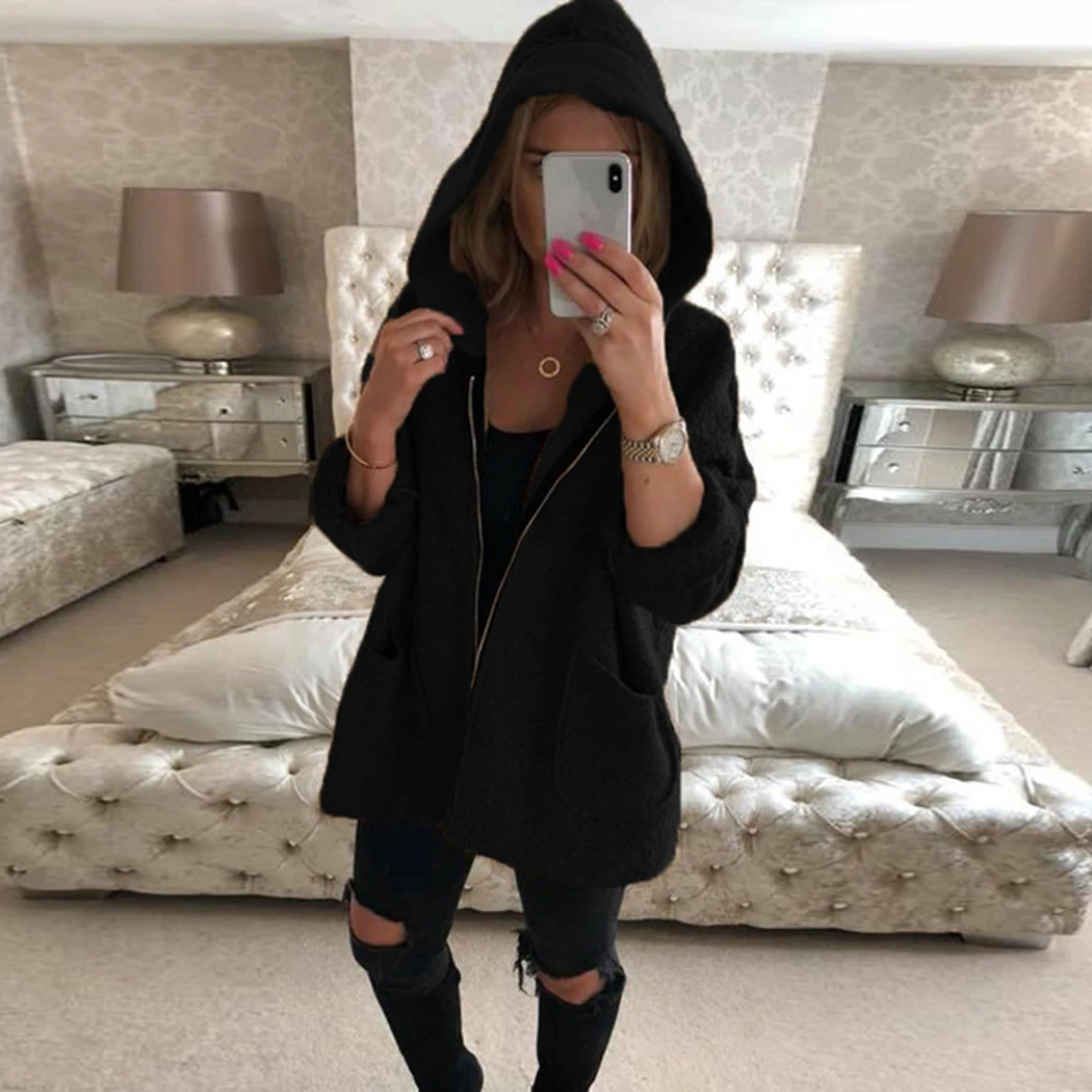 Winter Women's Hooded Jacket Coat Loose Parkas Thick