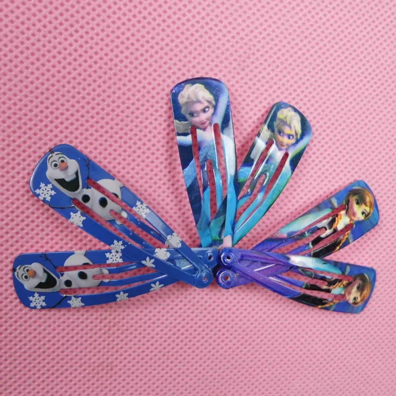 

Popular 10Pairs=20Pcs/lot SNOW QUEEN Elsa Anna Olaf Hairpins Cartoon Barrette Hair Pin Clips Baby Girls Headwear Clip Girl Gift