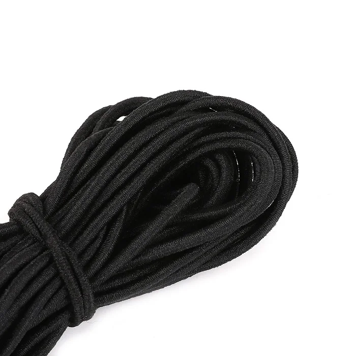 5 метров 2,5 мм цветная Высококачественная круглая эластичная повязка круглая эластичная канатная Резиновая лента эластичная линия DIY Швейные аксессуары - Цвет: Black
