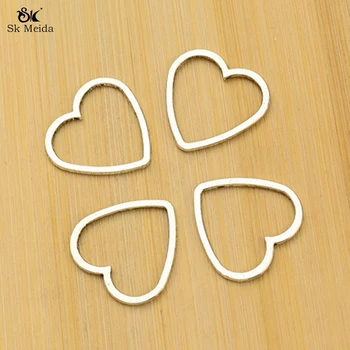 

60PCS 25MM Antique Silver Love Heart Simple Decorative Jewelry Accessories Connector DIY Handmade Jewelry Supplies TK-48