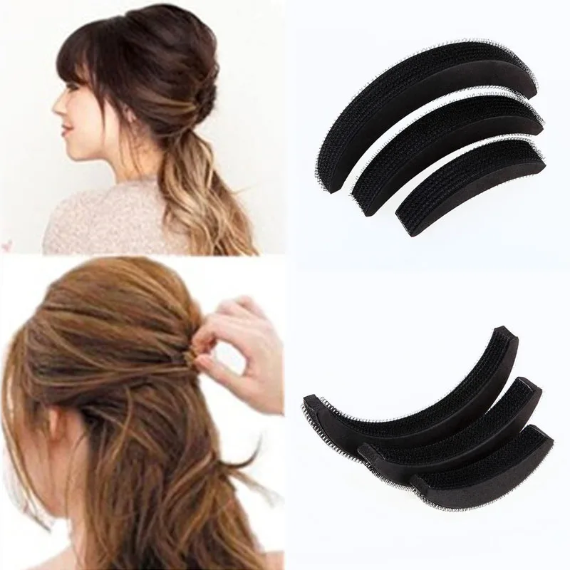 

3 Pcs Different Sizes Fluffy Crescent-Shaped Clip Bangs Paste Root Hair Increased Device Good Hair Heighten Tools for Women