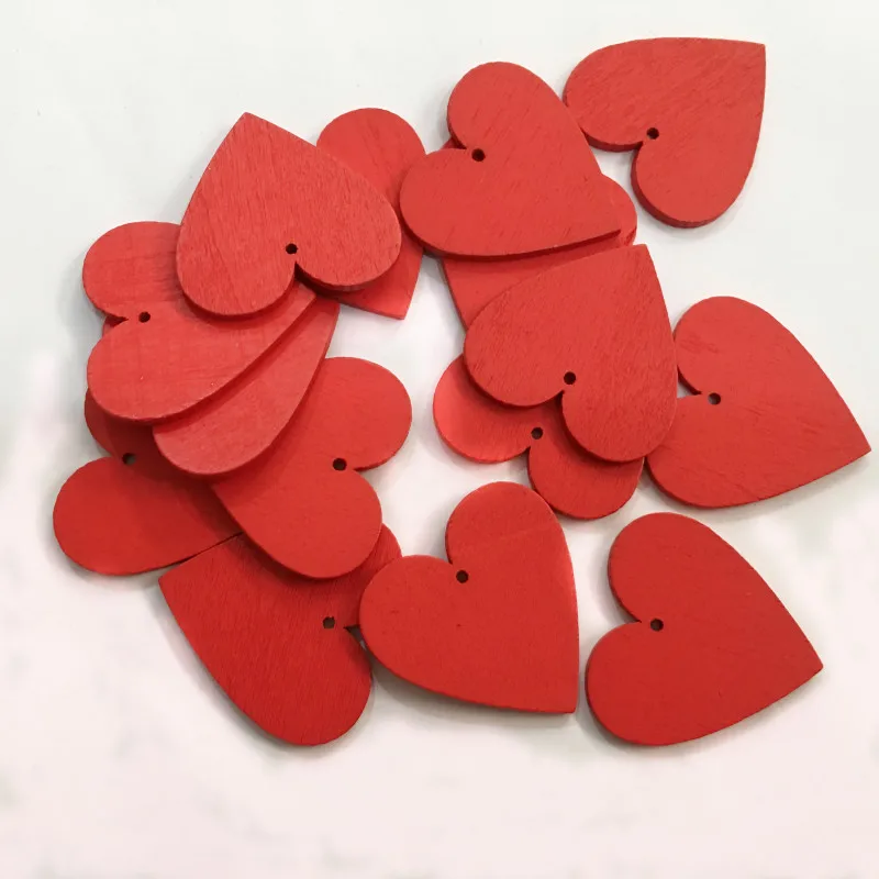 20 штук красного цвета с надписью Love Heart &quotсделай сам&quot пустой сердце деревянные