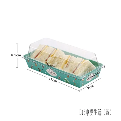 100 шт сэндвич-бокс с космическим покрытием, пищевая коробка, крафт-бумага, пластиковые коробки, упаковка для пирожных - Цвет: Насыщенный сапфировый