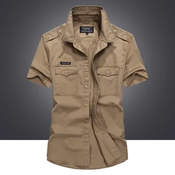 

XXXXL Men's Short Shirt Summer Men Casual Shirts Fashion Loose Cotton Short Sleeve Shirt Man Tops Men Clothing Semi Sleeve Shirt