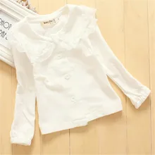Toddler Girls Long Sleeve Tops Lace Collar Blouse Cotton font b Bottoming b font Shirts 1