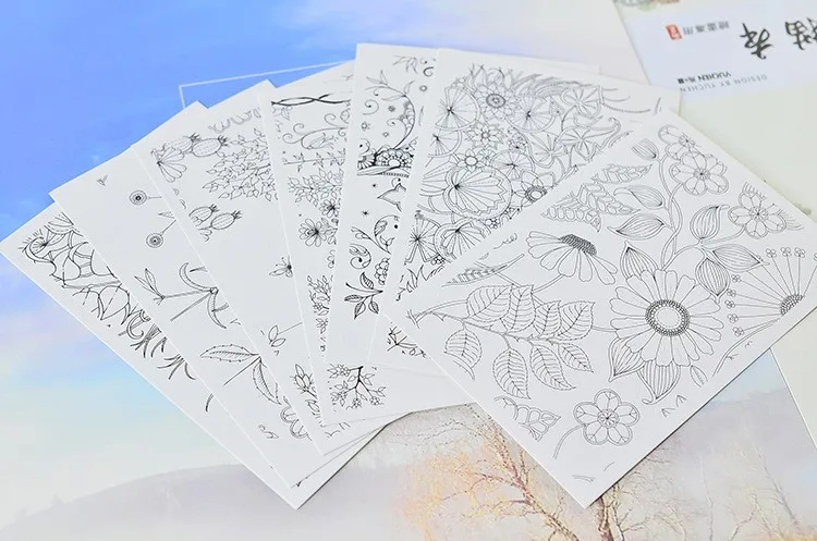 Секретный сад 30 листов раскраска карты тонирование открытки DIY живопись Рисование книга раскраски книги