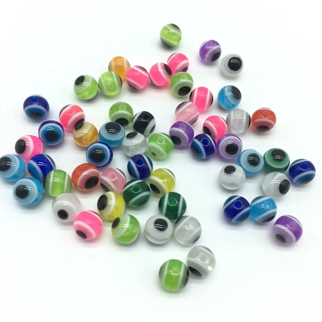 Buy 10mm/100PCS Evil Eye Glass Beads Resin the