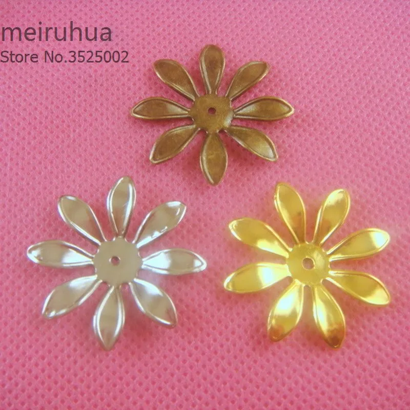 

20 pieces / lot 28mm Metal Filigree flower Slice Charms base Setting Jewelry DIY Components Findings07570