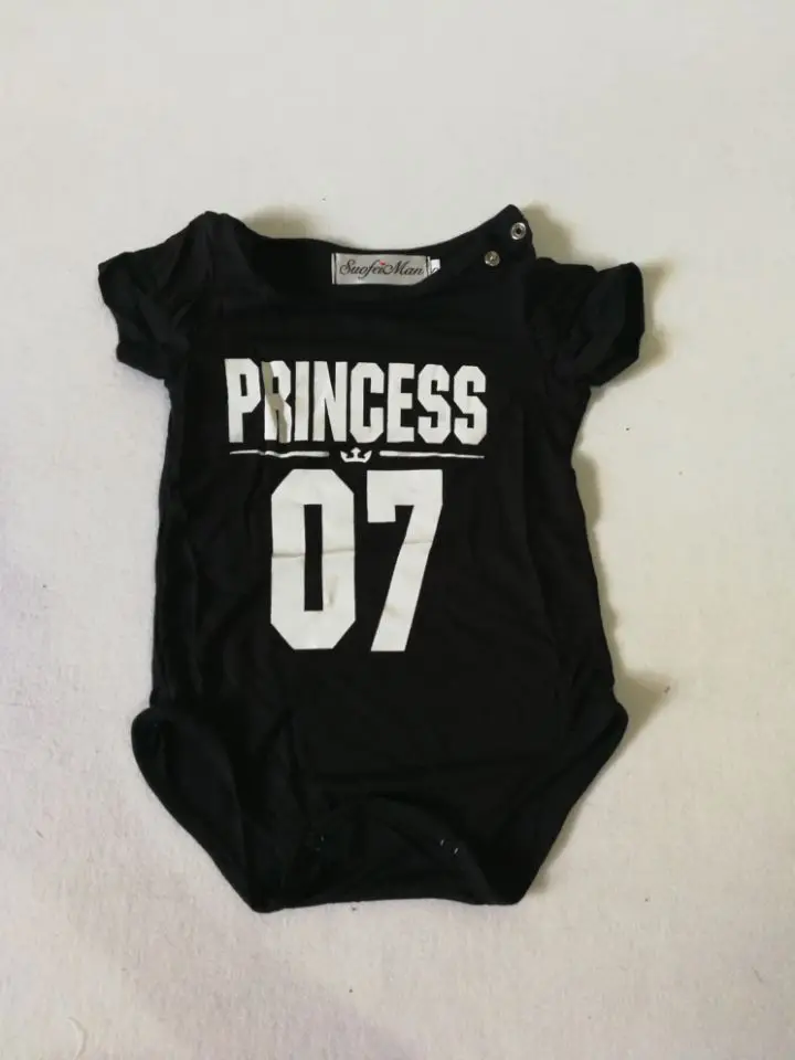 Family Look Short sleeved T-shirt Father Son Mother and Daughter Clothes 01 King Queen Prince Princess Family Matching Outfits - Цвет: Rompers Princess 07