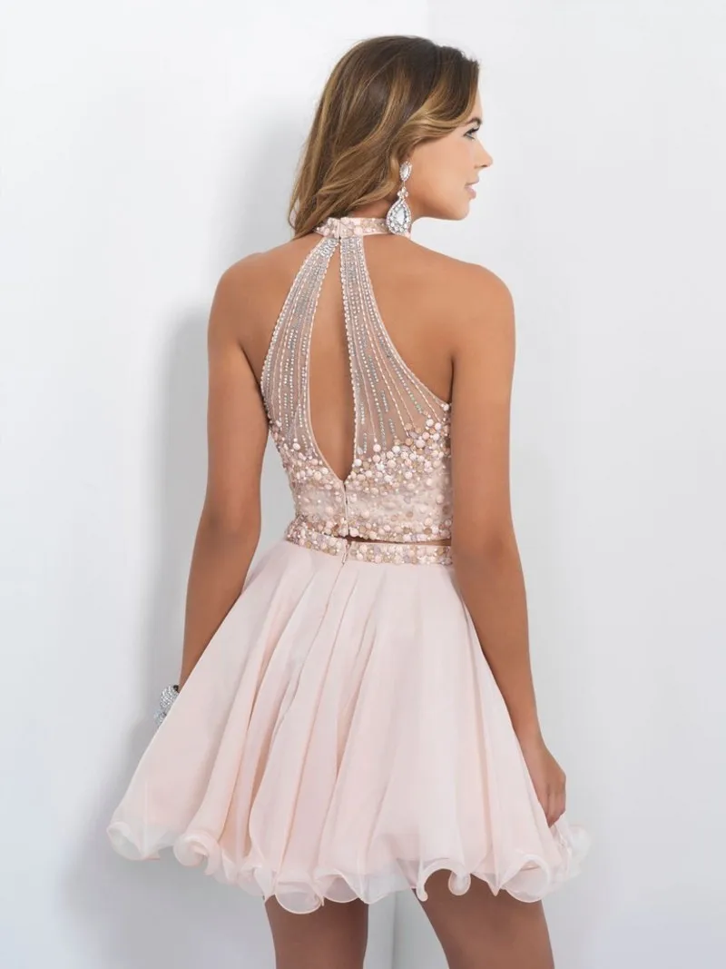 2016 nuevos dos piezas nude pink fiesta vestidos con cuentas gorgeous corto  atractivo vestido de fiesta de graduación vestidos de festa|dresses  pregnant|dresses for the elderlydress pencil - AliExpress