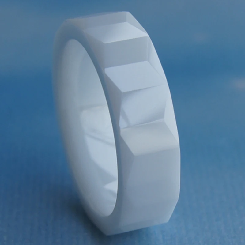 

cool facet white 8mm hi-tech scratch proof ceramic ring