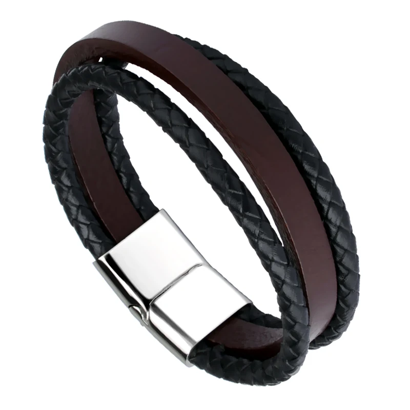 Fashion Multi Layer Genuine Leather Man Bracelet Casual/Sporty Men