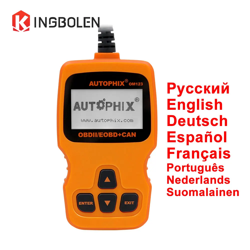 Autophix OM123 OBD2 EOBD может ручной анализатор двигателя считыватель кода OBDMATE OM 123 автоматический сканирующий инструмент Автомобильный сканер OM123 elm327