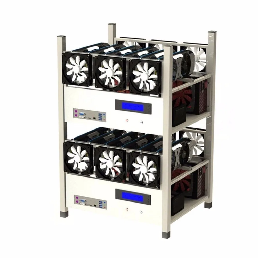 Compatible 6 GPU Open Air Mining Case Computer ETH Miner Frame Rig With 6 Fans And Temp Monitor System Good Heat Dissipation Compatible 6 GPU Open Air Mining Case Computer ETH Miner Frame Rig With 6 Fans And Temp Monitor System Good Heat Dissipation
