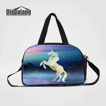 

Dispalang Unicorn Luggage Bag Large Capacity Mens Travel Bags Horse Print Women Travel Duffle Tote Bag Crossbody Weekend Bag