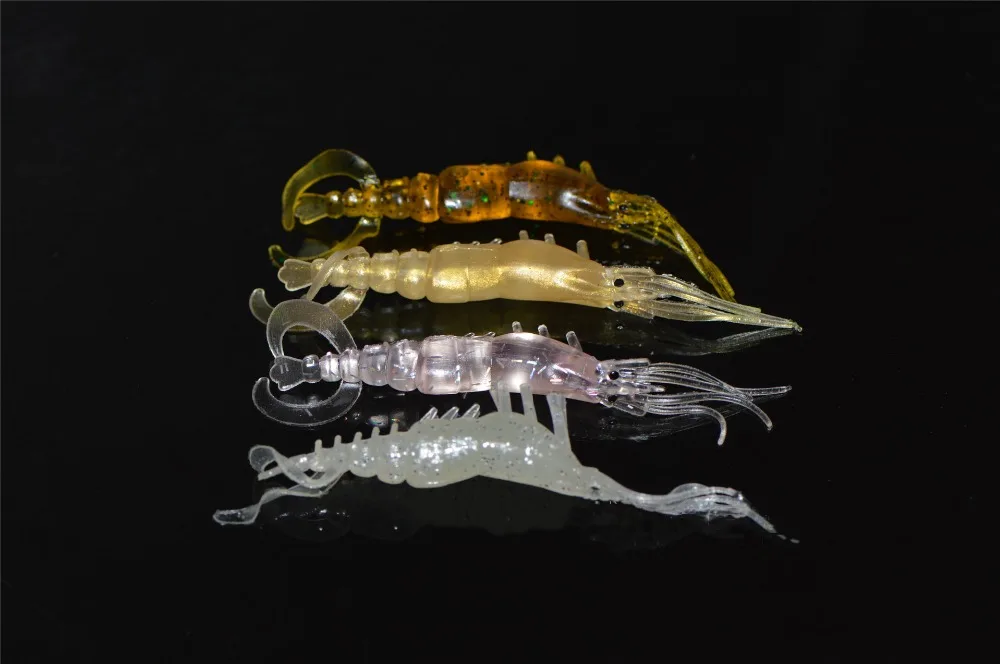 Spinpoler 85mm3g Fishing Lure Shrimp 10pcsLot Artificial Shrimp Saltwater Freshwater Bass Fishing Soft Baits Fishing Tackle  (1)
