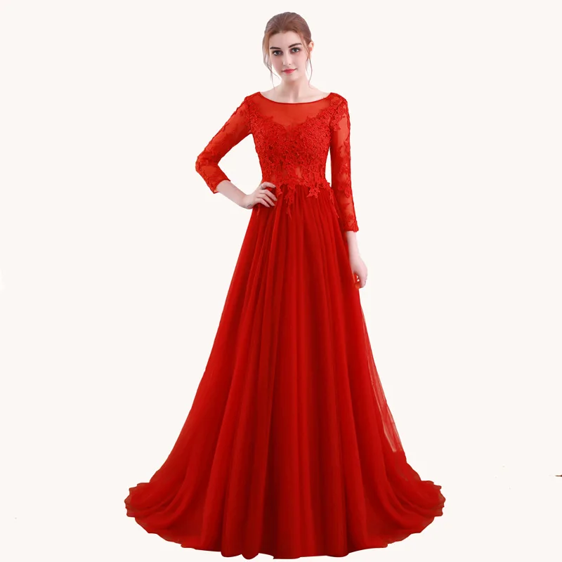 FADISTEE Новое поступление вечерние платья длинное платье Vestido de Festa прозрачные аппликации сексуальное платье с открытой спиной