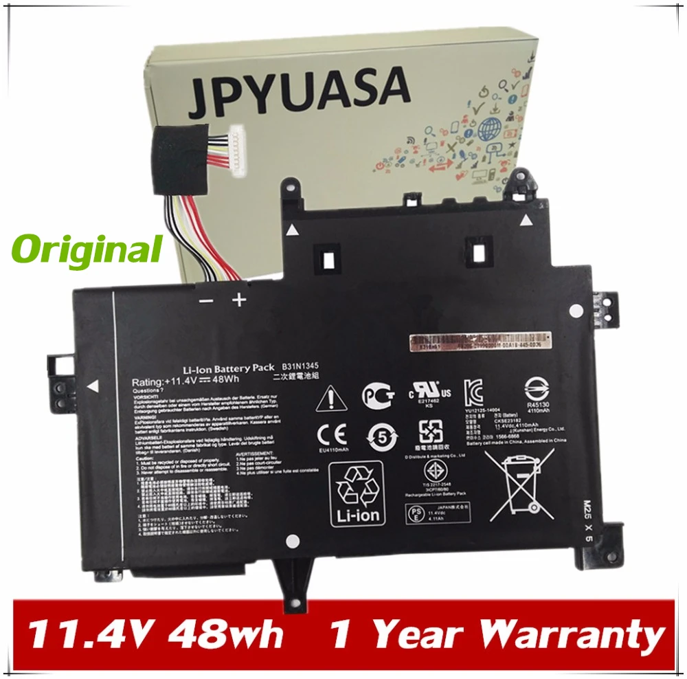 

JPYUASA 11.4V 48wh Original B31N1345 Laptop Battery For ASUS TP500 TP500LA TP500LN TP500LB 0B200-00990100 Series Laptop Tablet