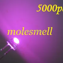 5000 шт./лот! 5 мм, соломенная шляпа, розовый светодиодный(2000mcd), 5 мм, светильник, 5 мм, Розовый Светодиодный светильник, Большой/широкоугольный светодиодный