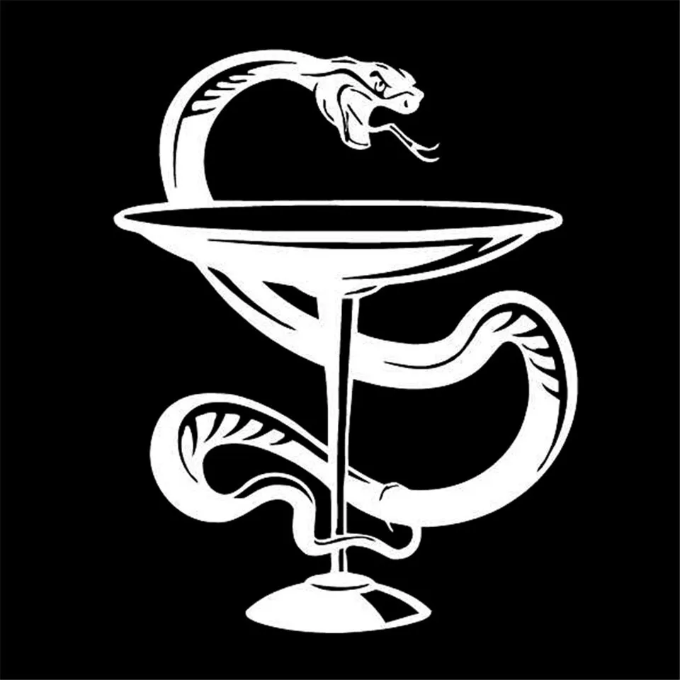 Car Sticker Medicine Symbol Snake Car Sticker Motorcycle Vinyl Decal BlackSilve 13.7cm17.2cm  (3)