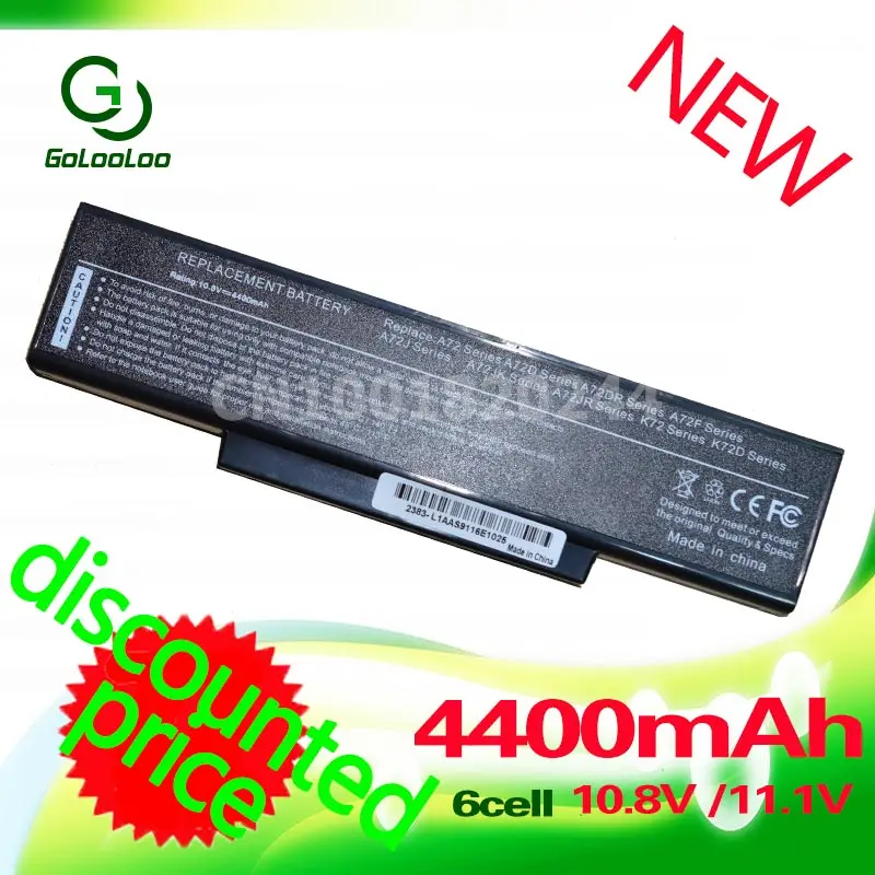 

Golooloo 11.1v 4400mah Laptop Battery A32-K72 For ASUS A72 A72F A72DR A72JK A72JR K72 K72Y K72DY K73 K73E K73J K73S K73SV n73sv