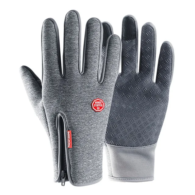 Мотоциклетные Перчатки Guantes Moto из искусственной кожи Сенсорный экран перчатки с подогревом зимой Водонепроницаемый теплые сапоги для верховой езды с флисовой подкладкой Luva Motocicleta - Цвет: DB24 Gray