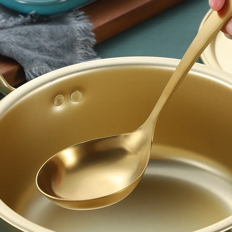 

304 Stainless Steel Soup Spoon Thickened Table Spoon Gold/Rose Gold/Black/Rainbow Dinnerware Tableware Restaurant Supplies