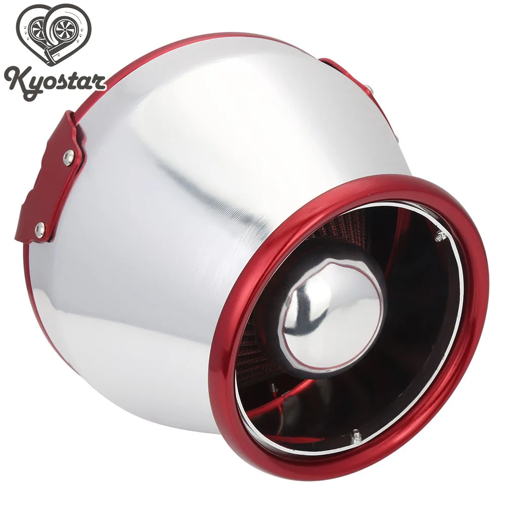 

Universal turbo high flow cone-shaped filter racing cold air intakes aluminum with 3 adaptors 76mm 89mm 100mm car air filter