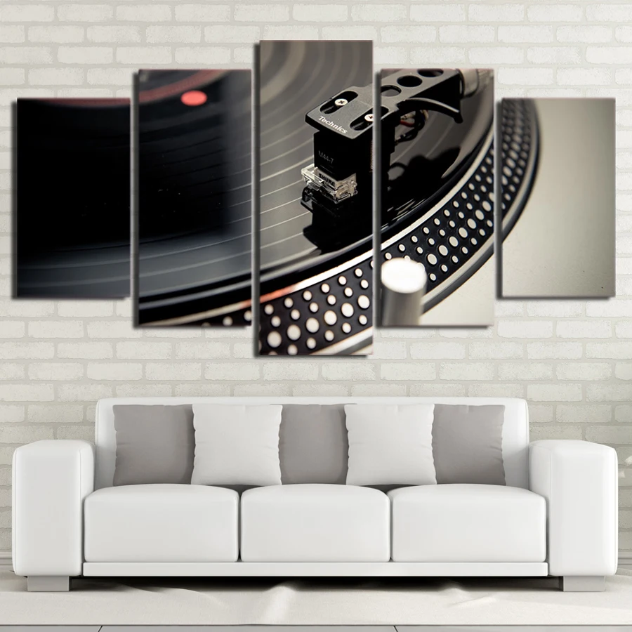 Дропшиппинг HD печать 5 шт Холст Искусство DJ музыка CD проигрыватель живопись