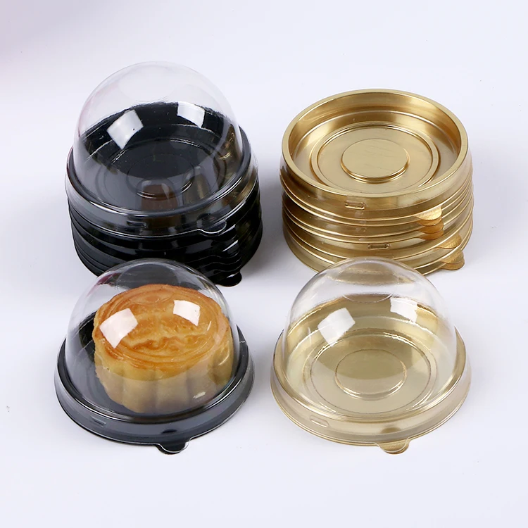 

100pcs=50sets Transparent Plastic Box Cake Dome Cupcake Boxes Container Wedding Favor Boxes Supplies-Free Shipping