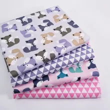 

4pcs Quilting Cotton Fabric Patchwork Cloth, Squirrel Animal Pattern Material of Craft/Pillow/Cloth/Sewing/Quilting 50x40CM