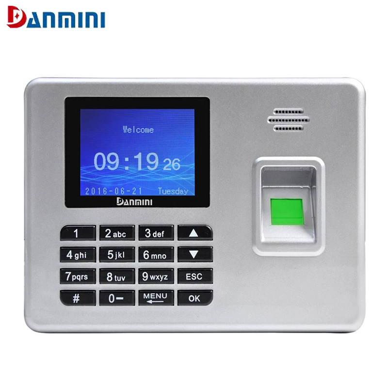 

DANMINI 2.8 Inch TFT Color Screen Free-software Fingerprint Recorder Employee Time Attendance Machine Time Clock Recorder