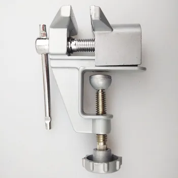 

Free Shipping! 1PC Aluminum Miniature Clamp Silver Clamp On Table Bench Vise Grinder Holder for Electric Rotary Hand Tools