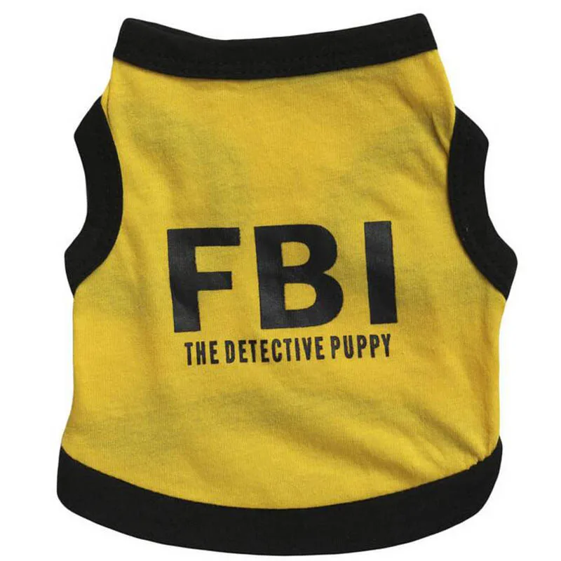 Жилет FBI футболка топ на бретелях для собак летняя одежда маленькой собаки