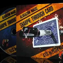 Sharpie Through Card(DVD+Gimmick)- Card Magic Trick,Accessories,Mentalism,Close-Up Magic,Fun,Illusion,Magia Toys Joke