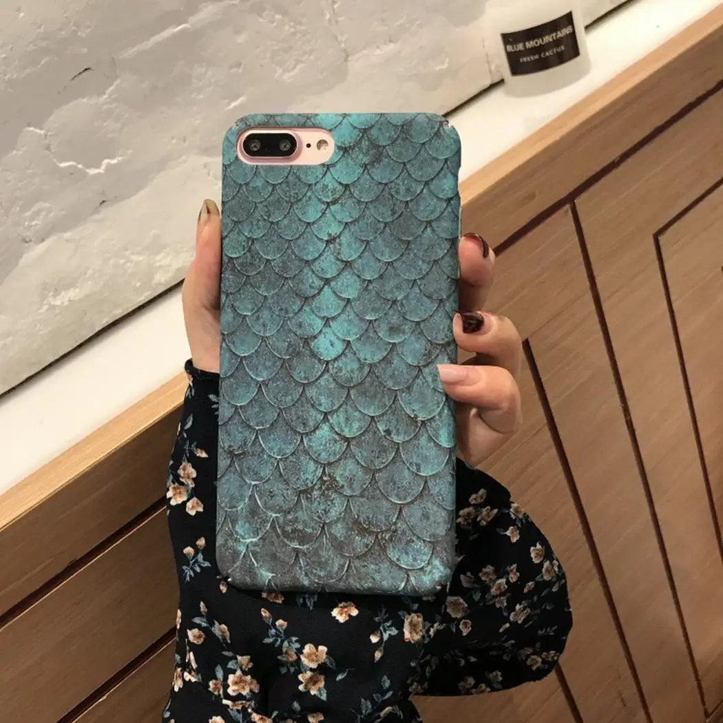 

Fashion Fish Scale Pattern Anti-fall Hard Phone Case Back Cover Easy to install and remove. For iPhone