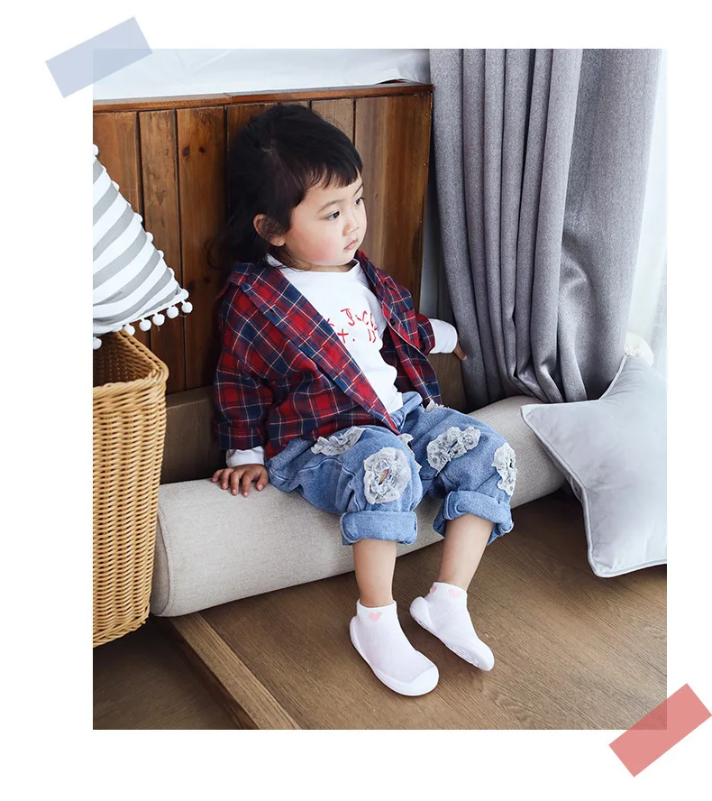 Toddlers Baby Socks Anti-slip Infant Baby Girls Sock Shoe with Rubber Soles Kids First Walker Warm boy girls First walking slipper striped Socks (8)