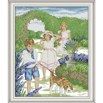 

Cross Stitch Kits Embroidery Needlework Sets Scenery All For Needlework Outing Figuer DIY For Home Decoration For Bedroom