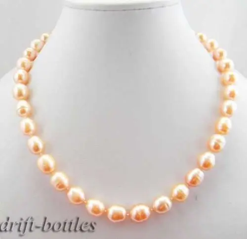 18'' 10mm pink rice freshwater pearl necklace | Украшения и аксессуары