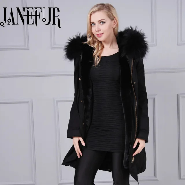Best price at $185 Cheap Top quality winter jacket mr mrs furs parka coats natural faux fur lined & large real raccoon dog fur collar hood red fur parka