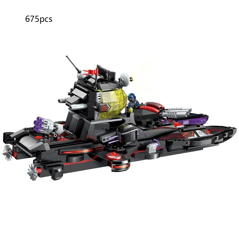 

675PCS Cruiser figure*4 legoed tech Building Blocks War series Compatible with legoings Duplo toys for children