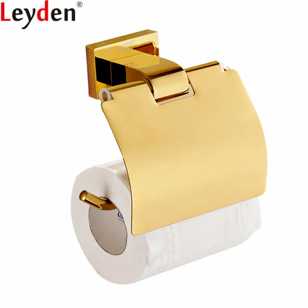 Leyden Toilet Paper Holder Gold Brass Wall Mounted Tissue Roll Bathroom Accessories | Обустройство дома
