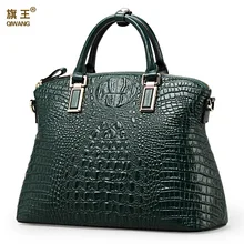 Qiwang Authentic Women Crocodile Bag 100% Genuine Leather Women Handbag Hot Selling Tote Women Bag Large Brand Bags Luxury